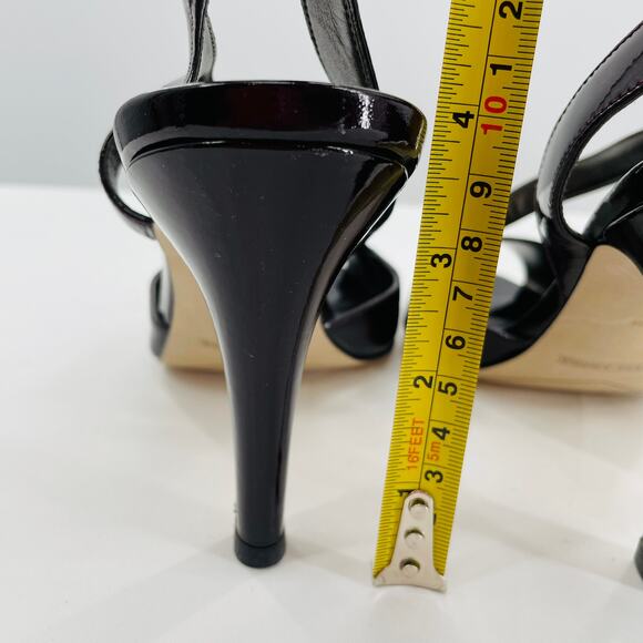 CIRCA JOAN & DAVID Wine Patent Leather Sandals Slingback Stiletto Heels 9.5 - Picture 9 of 12